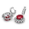 Image 2 : 14k Gold 14.15ct Ruby 1.80ct Diamond Earrings