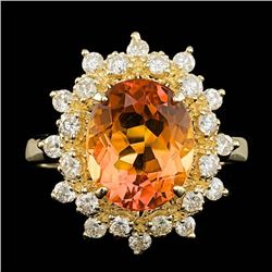 14k Gold 3.00ct Citrine 0.67ct Diamond Ring