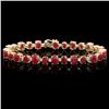 Image 1 : 14k Gold 23.00ct Ruby 1.00ct Diamond Bracelet