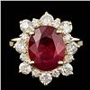Image 1 : 14k Yellow Gold 5.50ct Ruby 1.35ct Diamond Ring