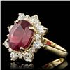 Image 2 : 14k Yellow Gold 5.50ct Ruby 1.35ct Diamond Ring
