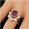 Image 3 : 14k Yellow Gold 5.50ct Ruby 1.35ct Diamond Ring