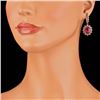 Image 4 : 14k Rose Gold 9.00ct Ruby 1.60ct Diamond Earrings