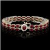 Image 1 : 14k Gold 24.5ct Ruby 0.40ct Diamond Bracelet
