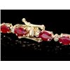 Image 3 : 14k Gold 15.00ct Ruby 0.60ct Diamond Bracelet