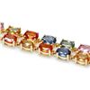 Image 2 : 14k Gold 27ct Sapphire .30ct Diamond Bracelet