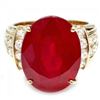 Image 3 : 14k Yellow Gold 15.75ct Ruby 0.80ct Diamond Ring