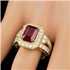 Image 4 : 14k Yellow Gold 5.00ct Ruby 1.50ct Diamond Ring