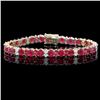 Image 1 : 14k Yellow Gold 18ct Ruby 1.15ct Diamond Bracelet