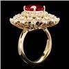 Image 3 : 14k Yellow Gold 4.00ct Ruby 2.00ct Diamond Ring