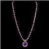 Image 2 : 14K Gold 31.07ct Amethyst 2.45ct Diamond Necklace
