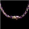 Image 3 : 14K Gold 31.07ct Amethyst 2.45ct Diamond Necklace