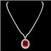 Image 1 : 18k Gold 27.00ct Ruby 9.00ct Diamond Necklace