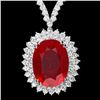 Image 3 : 18k Gold 27.00ct Ruby 9.00ct Diamond Necklace