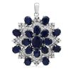 Image 1 : 14K Gold 28.35ct Sapphire 2.55ct Diamond Pendant