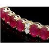 Image 2 : 14k Gold 30.00ct Ruby 1.25ct Diamond Bracelet