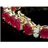 Image 3 : 14k Gold 30.00ct Ruby 1.25ct Diamond Bracelet