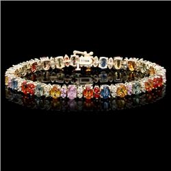 14k Gold 20ct Sapphire 1.35ct Diamond Bracelet