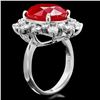 Image 3 : 14k White Gold 11.00ct Ruby 2.00ct Diamond Ring