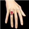 Image 4 : 14k Yellow Gold 10.00ct Ruby 1.85ct Diamond Ring