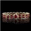 Image 1 : 14k Yellow Gold 50ct Ruby 0.75ct Diamond Bracelet