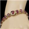 Image 6 : 14k Yellow Gold 50ct Ruby 0.75ct Diamond Bracelet
