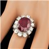 Image 3 : 14k White Gold 11.00ct Ruby 2.15ct Diamond Ring