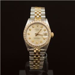 Rolex Two-Tone Datejust 31mm Diamond Dial Diamond Bezel Men's Wristwatch