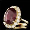 Image 2 : 14k Yellow Gold 16.00ct Ruby 2.20ct Diamond Ring