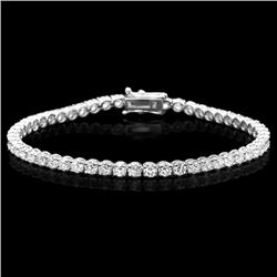14k White Gold 6.60ct Diamond Bracelet