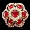 Image 1 : 14k Gold 12.00ct Ruby 1.35ct Diamond Ring