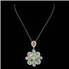 Image 2 : 14k Gold 24.00ct Topaz 1.40ct Diamond Pendant