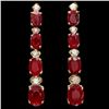 Image 1 : 14k Gold 8.00ct Ruby 0.30ct Diamond Earrings