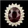 Image 1 : 14k Yellow Gold 13.50ct Ruby 2.00ct Diamond Ring
