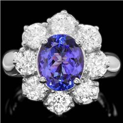 14k Gold 3.00ct Tanzanite 2.50ct Diamond Ring
