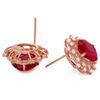 Image 2 : 14k Rose 11.00ct Ruby 1.30ct Diamond Earrings