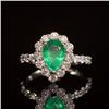 Image 1 : 14K Gold 1.60ct Emerald 1.51ct Diamond Ring