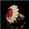 Image 2 : 14K Gold 9.39ct Ruby 3.93ct Diamond Ring