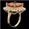 Image 2 : 14k Gold 12.00ct Citrine 1.00ct Diamond Ring