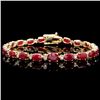 Image 1 : 14k Gold 15.00ct Ruby 0.60ct Diamond Bracelet