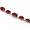 Image 2 : 14k Gold 15.00ct Ruby 0.60ct Diamond Bracelet