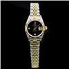 Image 1 : Rolex Two-Tone DateJust 26mm Factory (2) Diamonds Black Onix Dial Womens Wristwatch