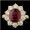 Image 1 : 14k Yellow Gold 3.00ct Ruby 2.15ct Diamond Ring