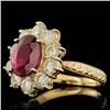 Image 2 : 14k Yellow Gold 3.00ct Ruby 2.15ct Diamond Ring