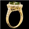 Image 2 : 14k Gold 3.50ct Peridot 1.30ct Diamond Ring