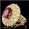 Image 2 : 14k Yellow Gold 9.00ct Ruby 1.65ct Diamond Ring