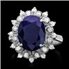 Image 1 : 14k Gold 6.00ct Sapphire 0.55ct Diamond Ring