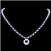 Image 1 : 14k Gold 28ct Sapphire 3.35ct Diamond Necklace
