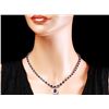 Image 5 : 14k Gold 28ct Sapphire 3.35ct Diamond Necklace