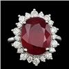 Image 1 : 14k White Gold 11.00ct Ruby 1.15ct Diamond Ring